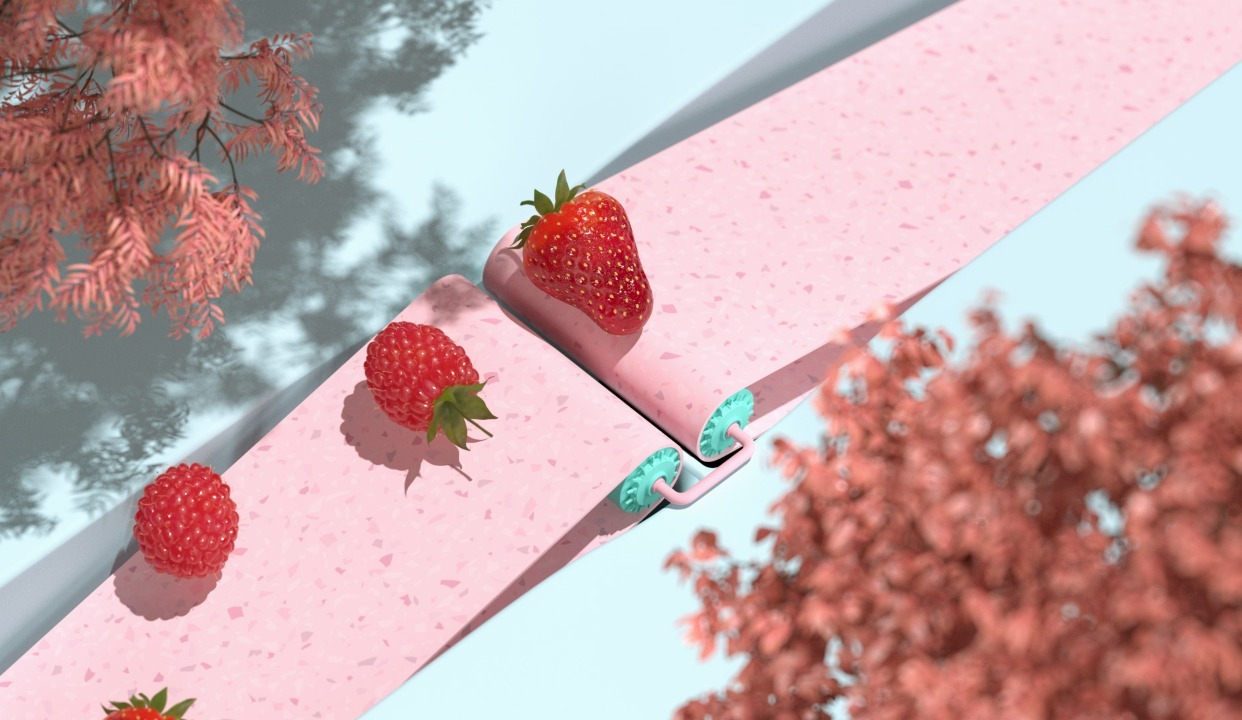 国外果汁 CG 创意，是理想夏日的氛围